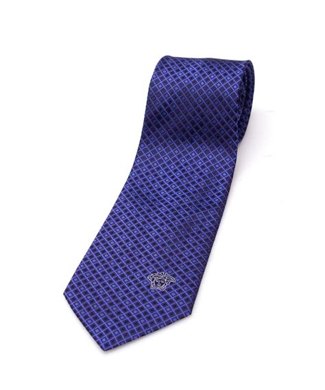 versace blue tie|Versace medusa tie.